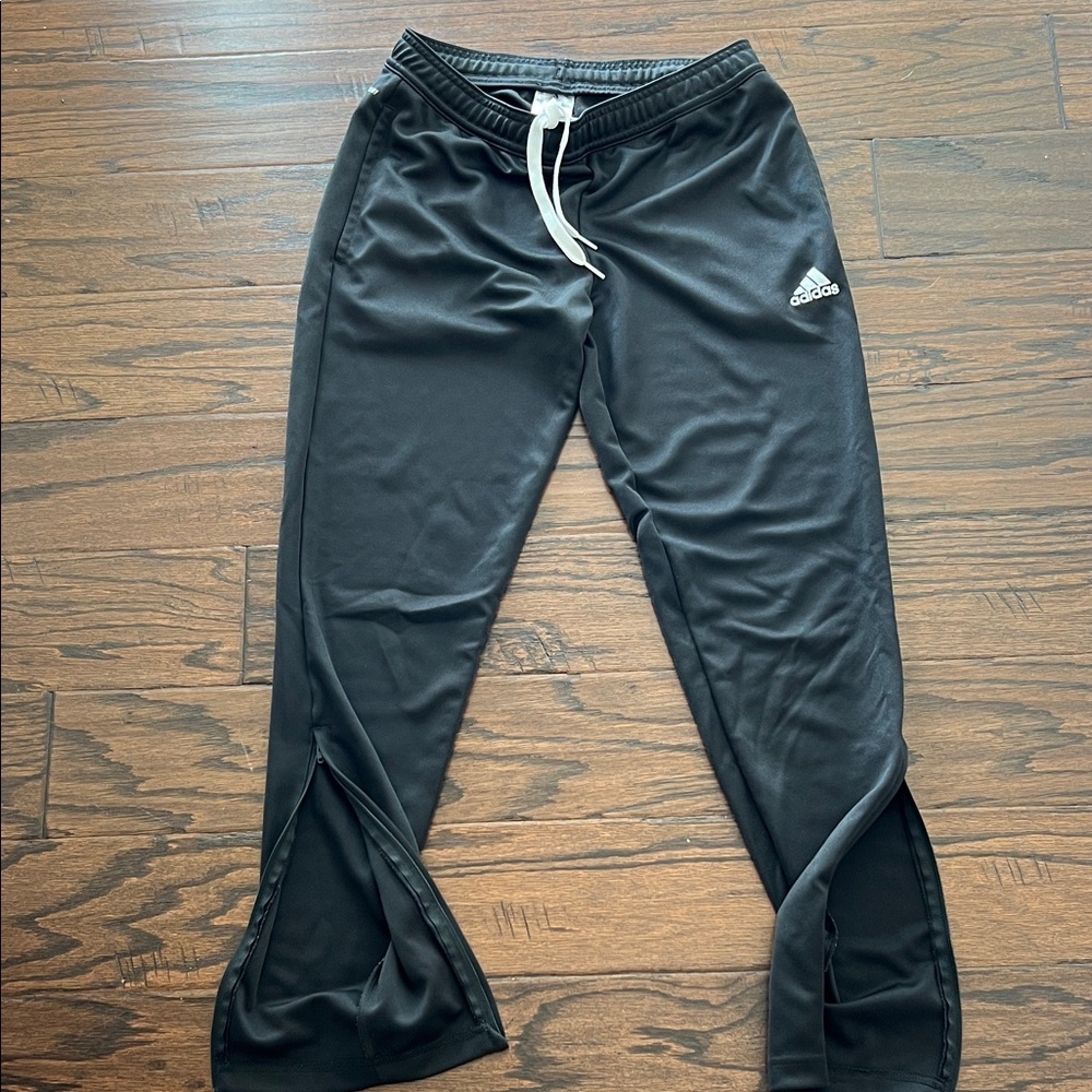 Adidas Kids Black Joggers with White Logo